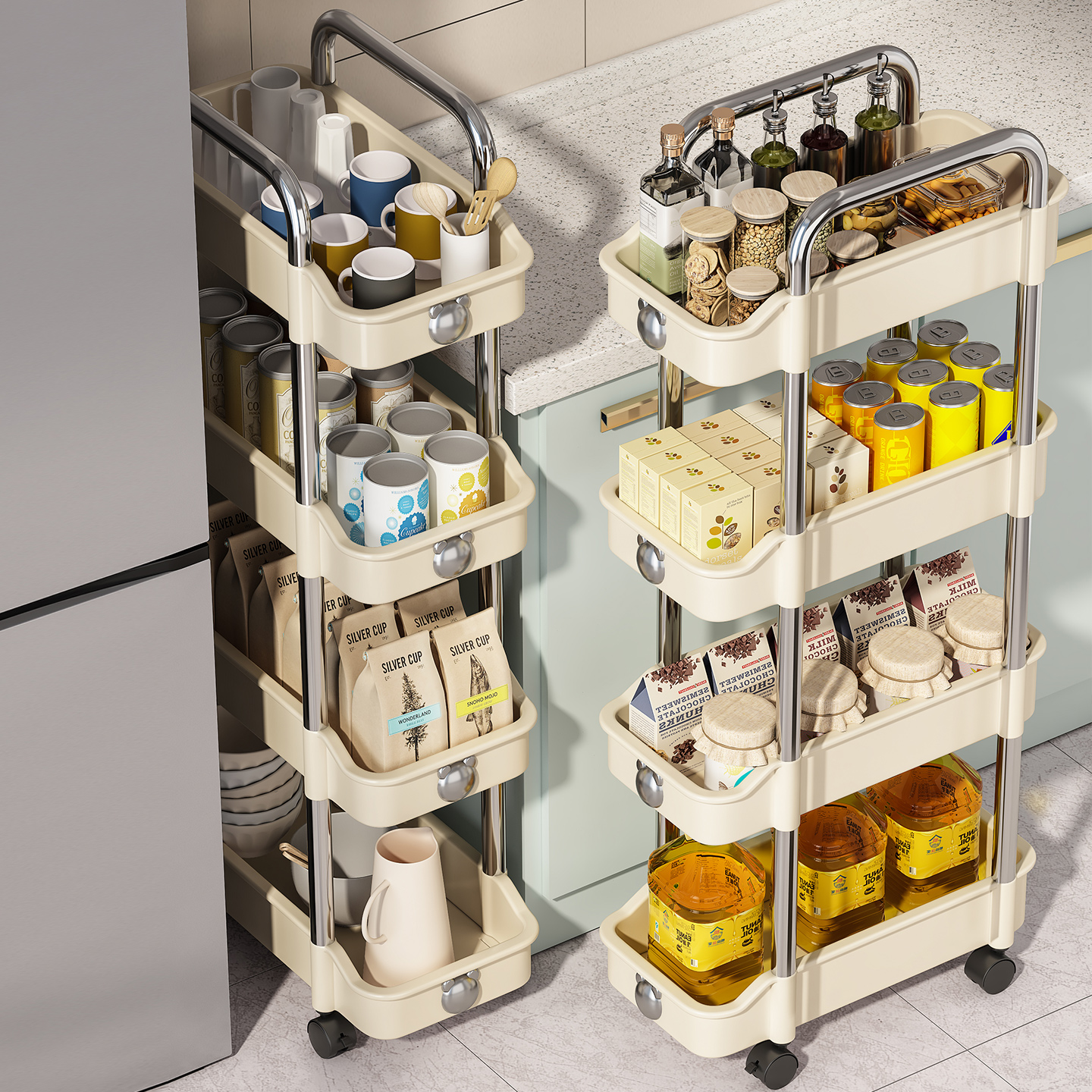 【超省空间】厨房夹缝置物架