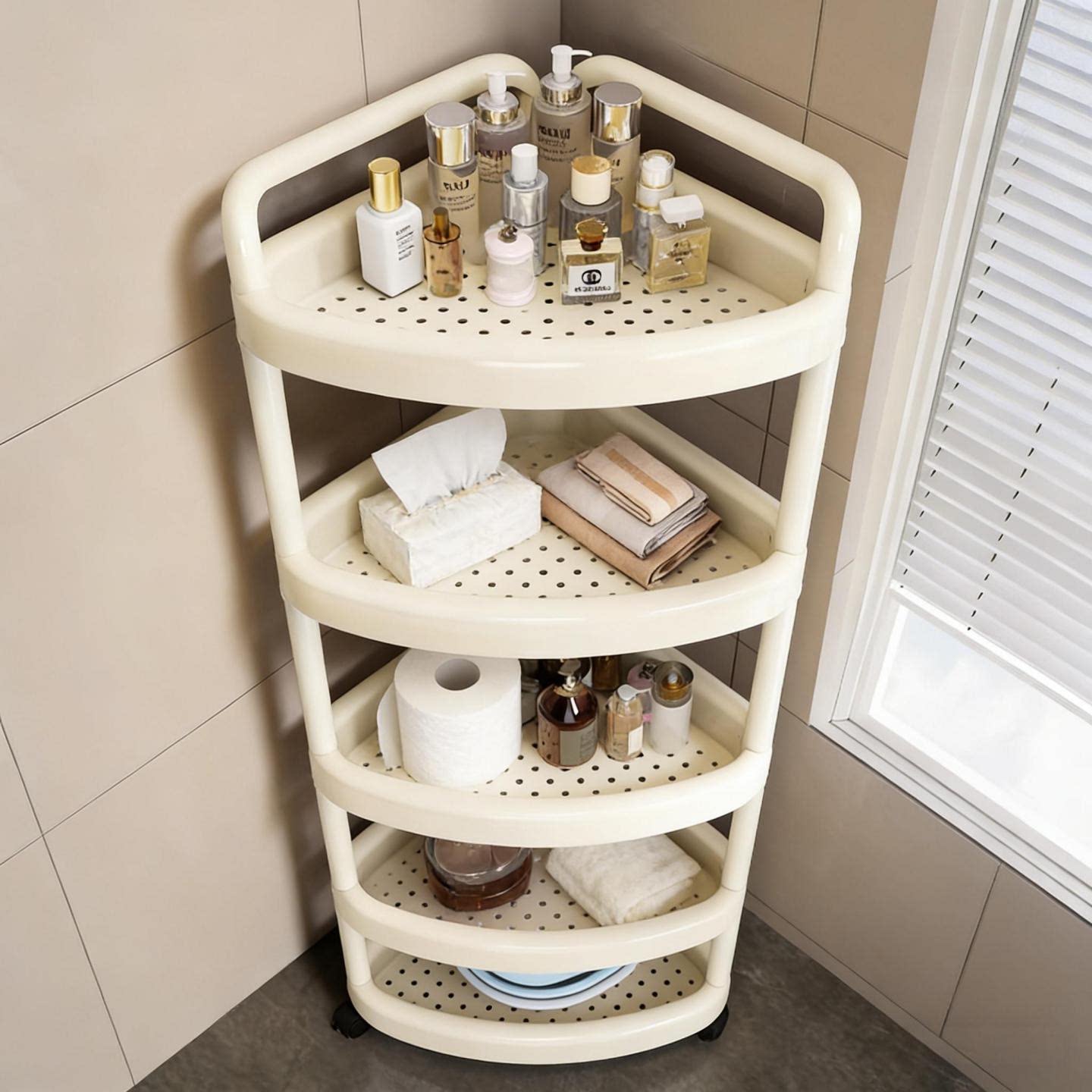 卫生间置物架落地转角收纳架三角厕所架子多层墙角浴室神器储物架