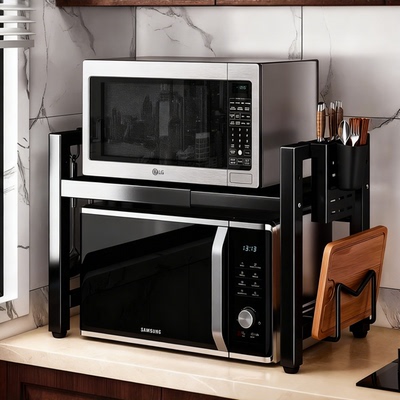 厨房微波炉烤箱置物架碳钢调料架