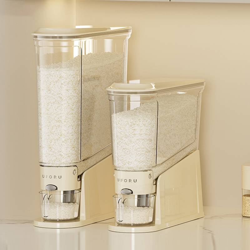 明星推荐】食品级按压式夹缝米桶