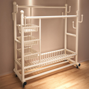 落地衣帽架家用室内可移动房间晾衣架简易卧室加粗多功能挂衣服架