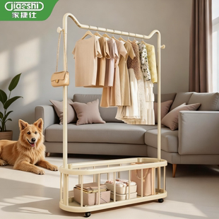 衣架落地卧室挂衣架家用可移动简易衣帽架入户置物架卧室晾衣神器
