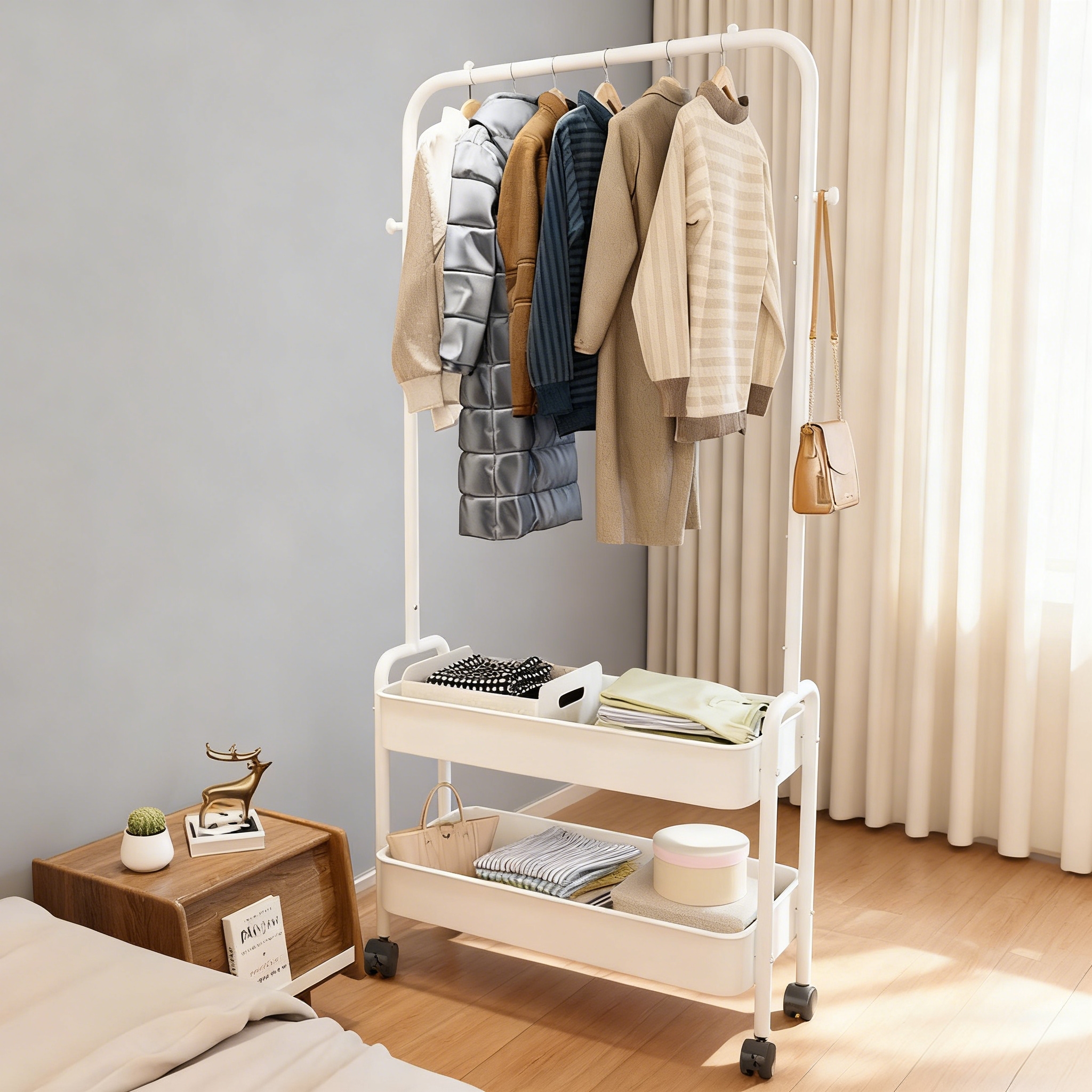 衣帽架落地卧室多功能晾衣架