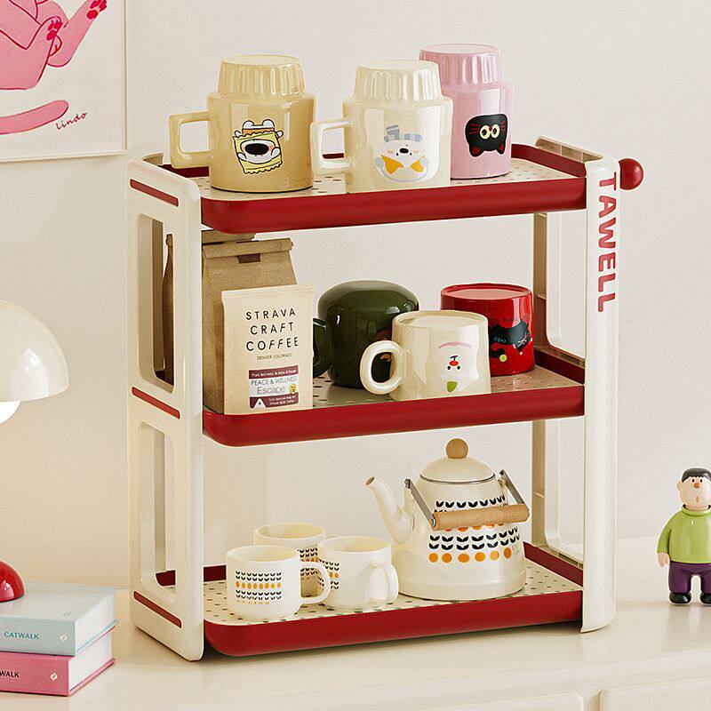 杯子收纳桌上置物架水杯茶杯放置架咖啡餐桌台面整理架子多层沥水