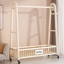 简易衣帽架落地卧室家用室内挂衣架加粗阳台晾衣架可移动衣杆架子