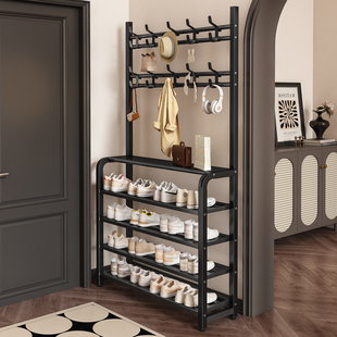 鞋 架多层家用门口置物架入户门出租房用挂衣架一体简易门后衣帽架