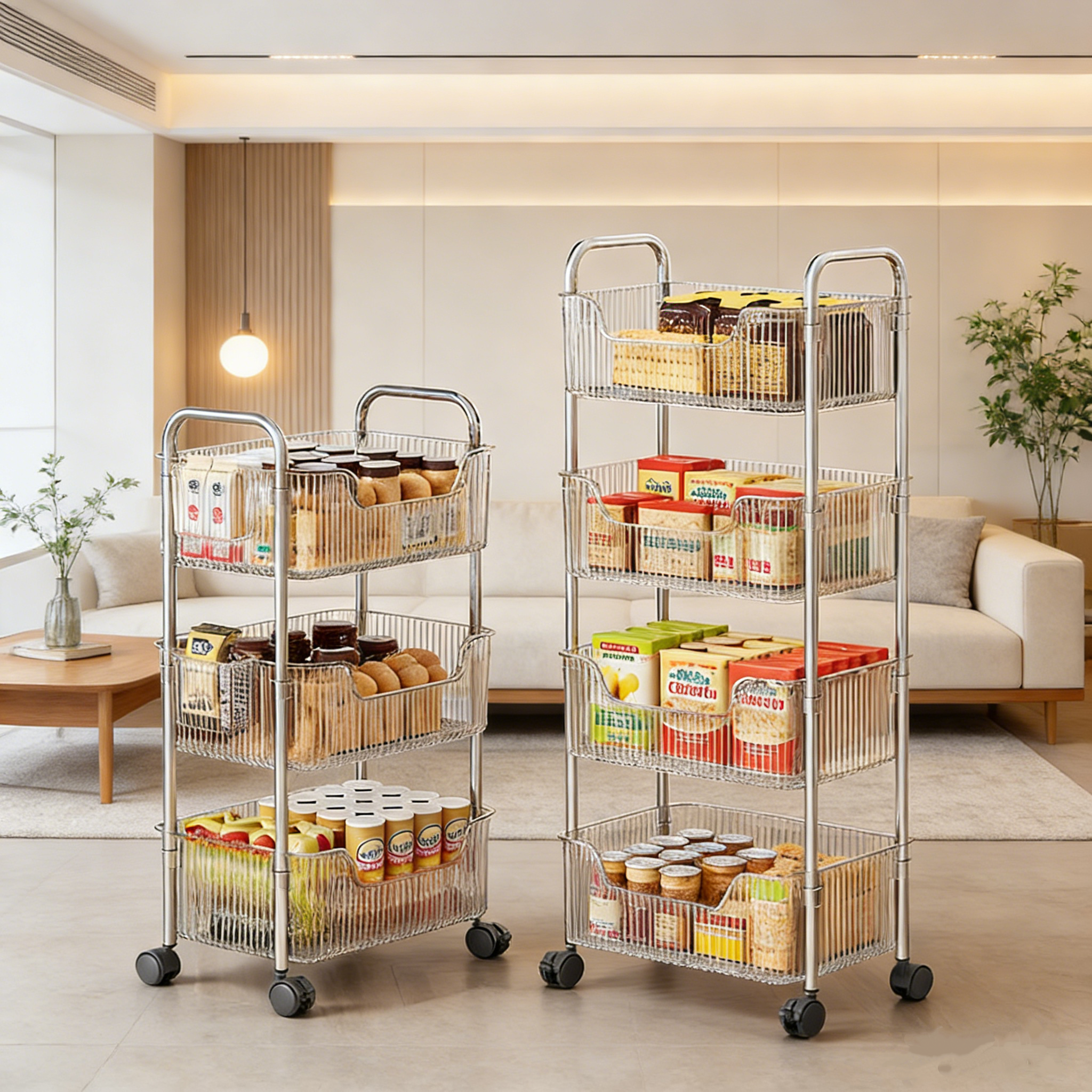 零食置物架家用可移动落地多层带轮小推车客厅卧室玩具储物收纳架,收纳整理,整理架/置物架/收纳架,淘宝优惠券,粉丝福利购,淘宝优惠卷