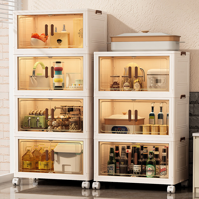 免安装收纳柜子家用多层厨房整理置物玩具零食架折叠储物盒收纳箱