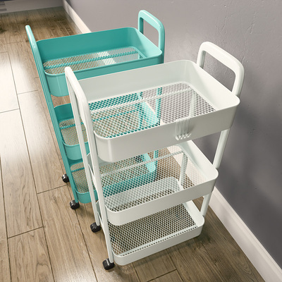 小推车置物架落地可移动母婴用品置物架厨房蔬菜篮卧室零食收纳层