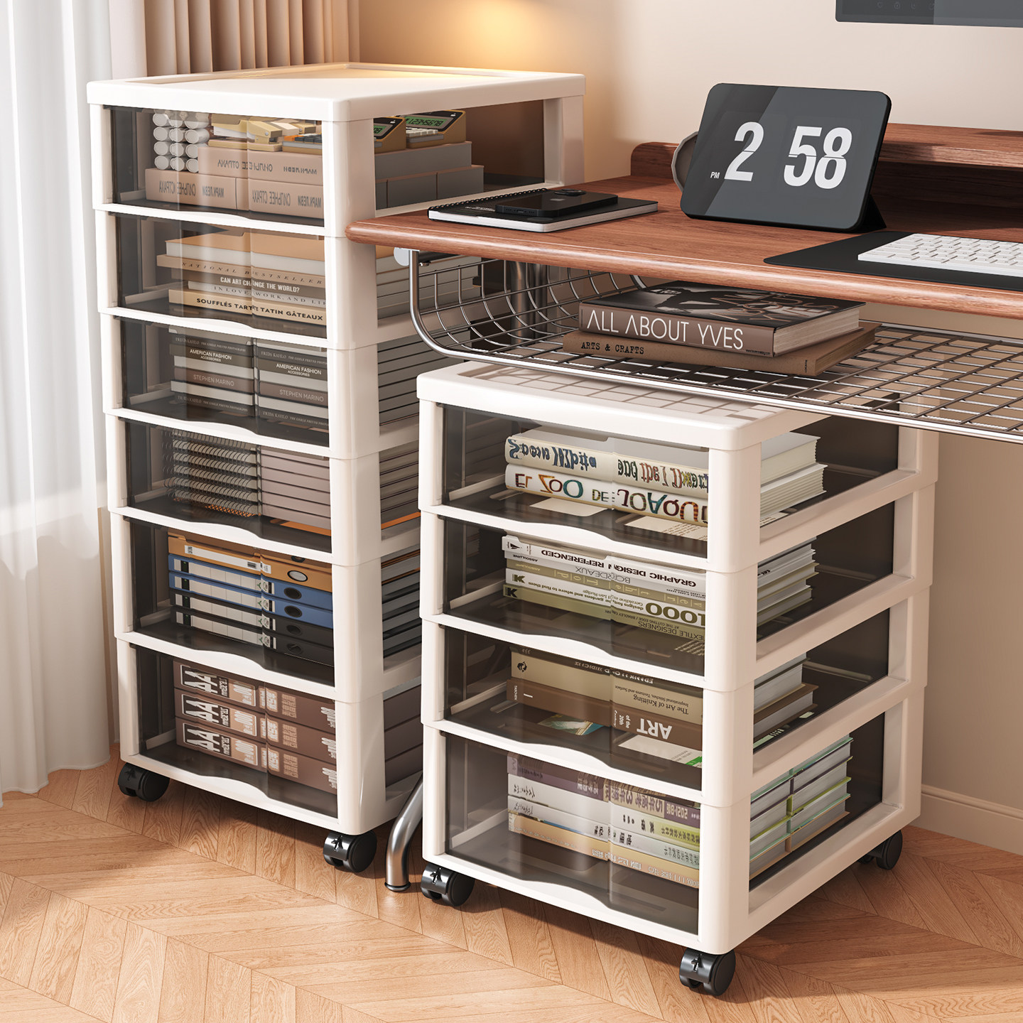 抽屉式收纳柜免安装落地多层储物柜办公桌下文件杂物收纳置物柜子,收纳整理,收纳柜,淘宝优惠券,粉丝福利购,淘宝优惠卷