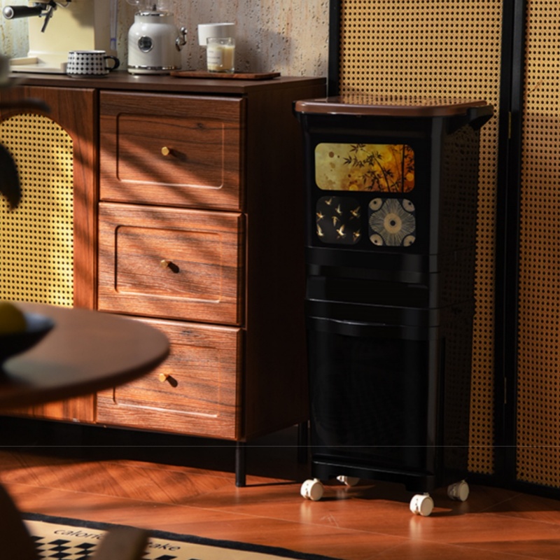 厨房垃圾桶家用2025新款大容量免弯腰双层厨余干湿分离分类带盖子