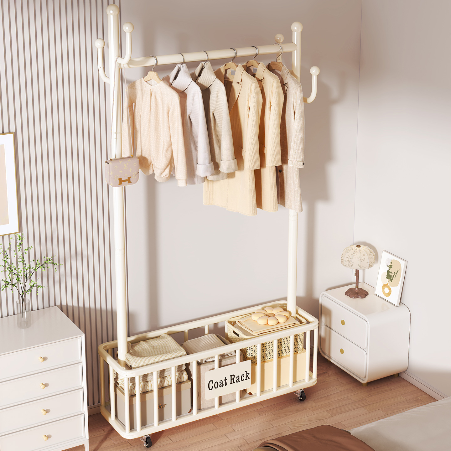 【挂衣收纳一体】晾衣架室内落地