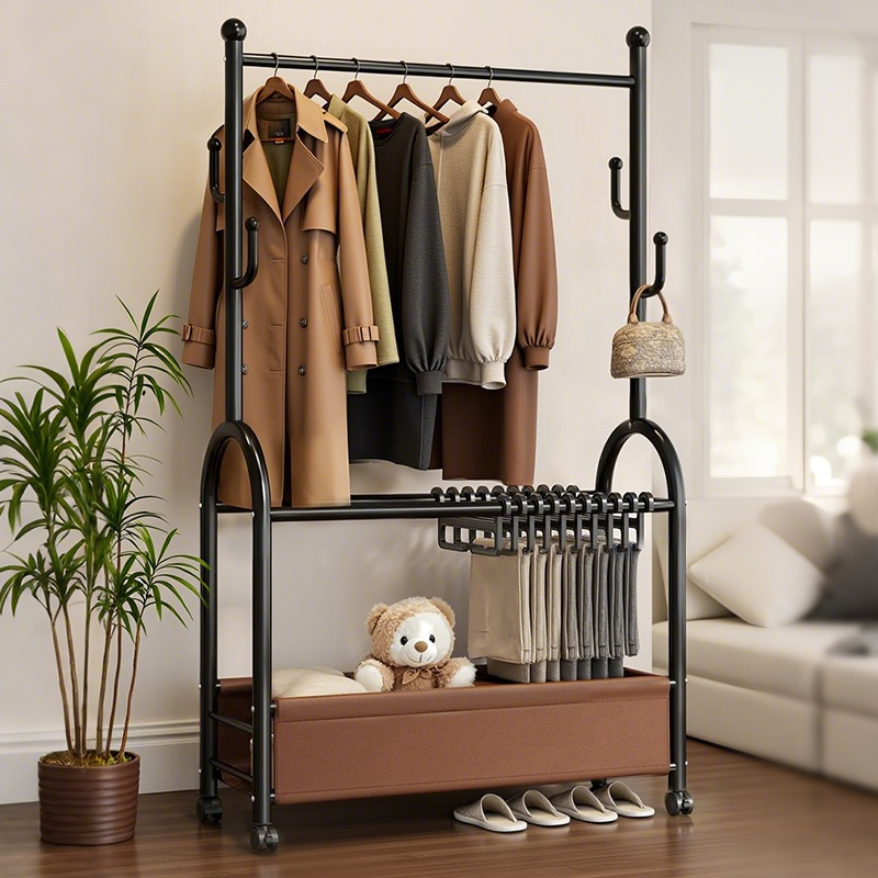 【大容量分区收纳】挂衣架可移动