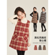 Amybaby女童裙子冬季 连衣裙 格纹无袖 2025新款 英伦风儿童毛呢时尚