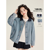 简约百搭复古宽松牛仔夹克外套 美式 Amybaby女童上衣春季 2026新款