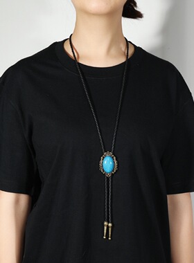 休闲复古绿松石波洛领带欧美日韩潮流领绳男女士bolo tie衬衣领结