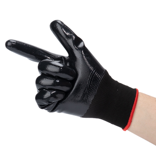 手套劳保耐磨防油防水耐油汽修机油刷漆工作丁腈浸胶加厚全胶皮男