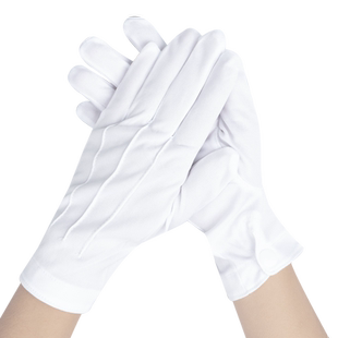 白手套三筋纯棉盘串文玩专用薄款仪仗队升旗阅兵高级礼仪开车工作
