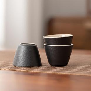 德化黑陶茶杯家用简约喝茶小杯子功夫茶具品茗杯个人专用主人杯子