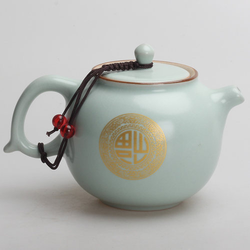 工厂直销25.9汝窑茶壶单个高档家用泡茶壶功夫茶具办公茶碗小茶杯