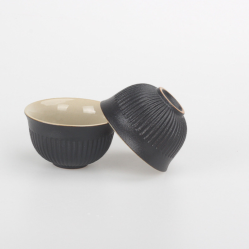 库存处理黑陶茶杯陶瓷手拿品茗杯家用功夫主人杯创意日式茶杯复古