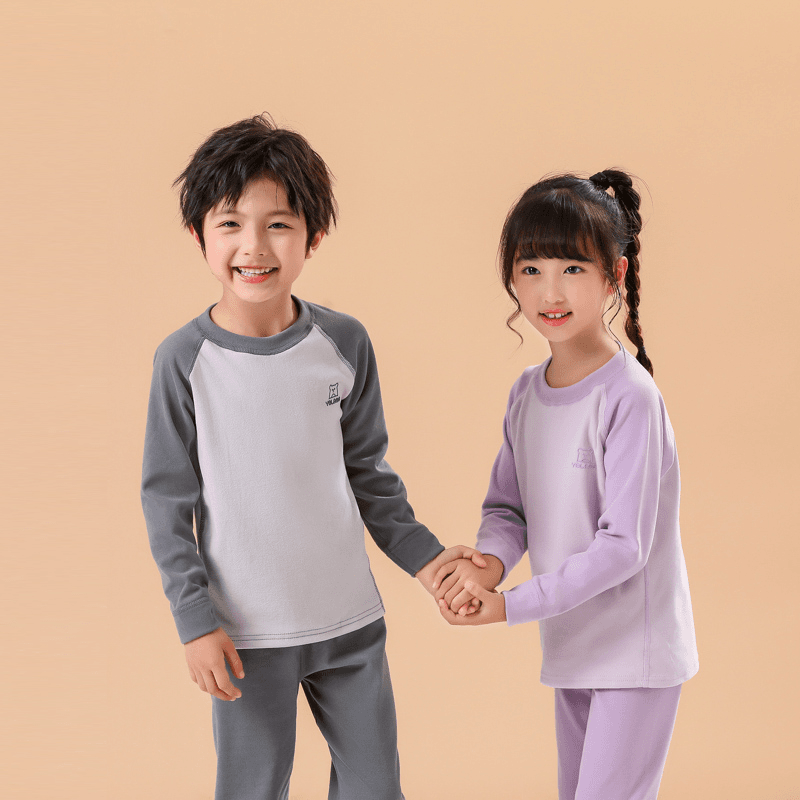 儿童保暖内衣加绒秋冬插肩睡衣