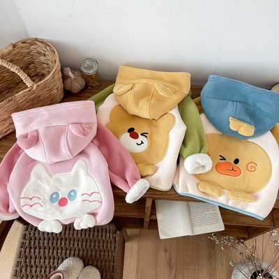 儿童外套秋冬双面绒开衫连帽上衣