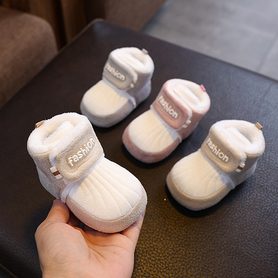 婴幼儿冬季棉鞋软底学步鞋男女宝宝保暖新生儿防掉0-1岁加绒加厚3