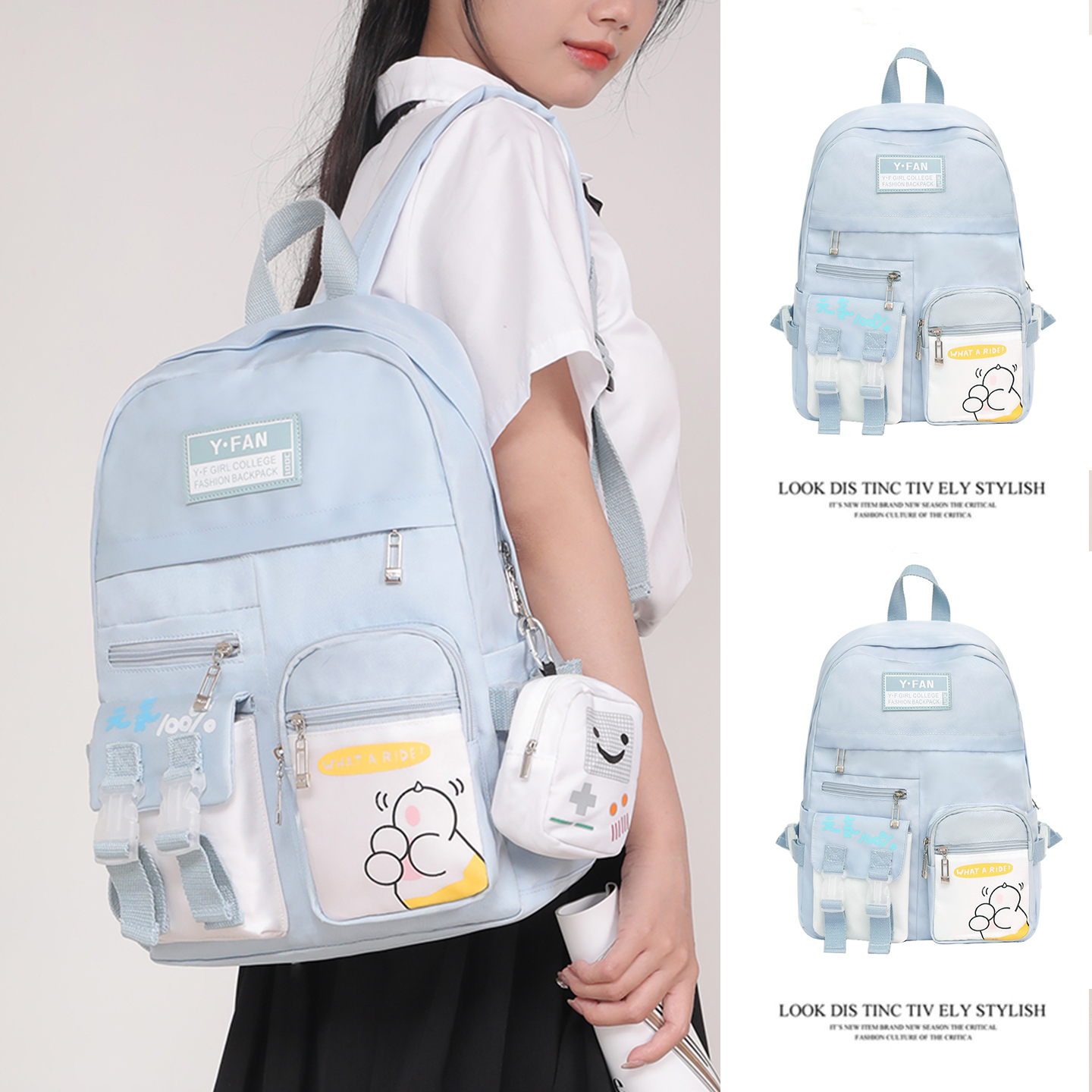 闪电发货！学生书包多口袋背包