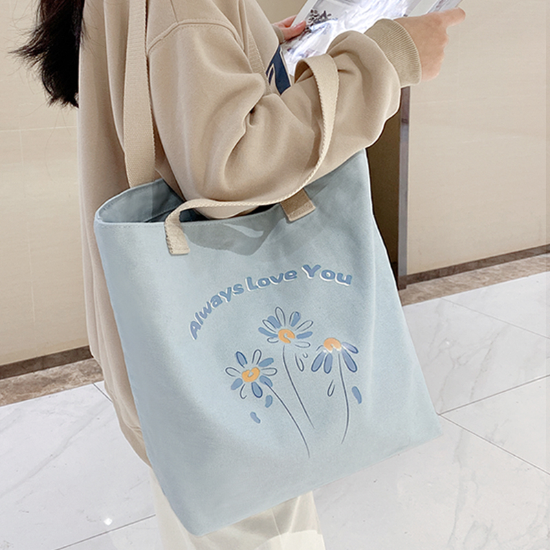 帆布包女大容量2026新款单肩斜挎手提布袋初中学生上课托特包上班