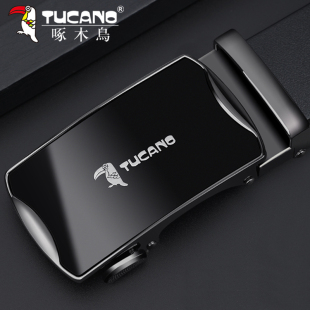 腰带官方正品 真皮自动扣商务休闲牛皮裤 潮 2025新款 啄木鸟皮带男士