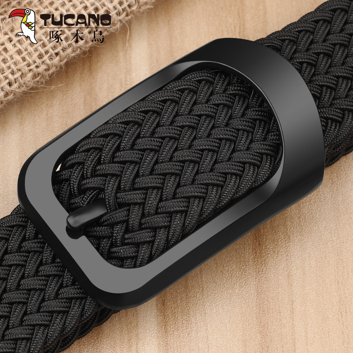 啄木鸟帆布编织腰带男百搭