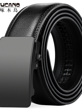 啄木鸟皮腰带男真皮自动扣裤带正品加长男士皮带胖大码145cm高档