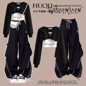 女中大童一整套春秋穿搭爵士舞服装 现代舞团体演出服 kpop街舞套装