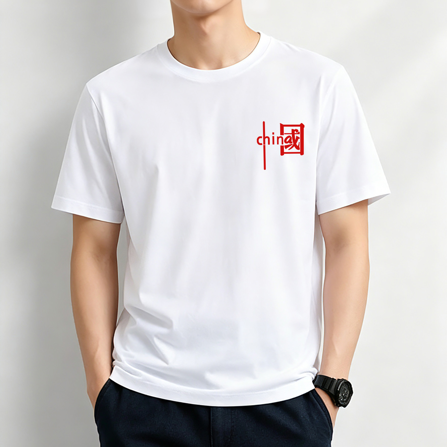 夏季港风ins原宿短袖T恤男宽松百搭衣服简约男女潮牌上衣 407