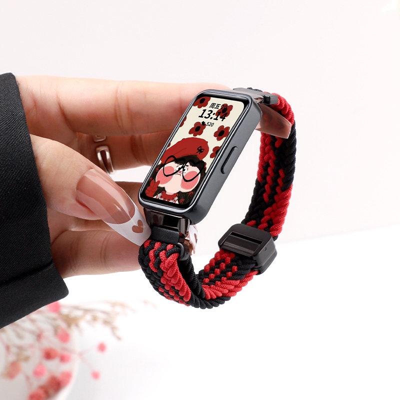 适用于华为手环10表带8/9磁吸扣编织腕带新款智能运动手环八九十代柔软舒适尼龙替换带9/10男女同款透气配件