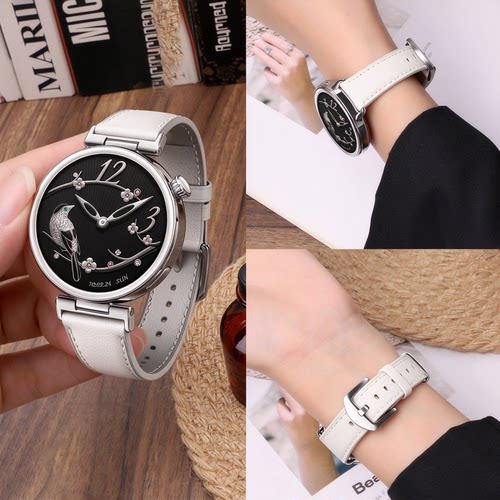 适用于小米watchs4/s5 41mm表带S4 Sport时尚真皮s5腕带智能运动手表S3/S2/S1Pro女士皮质Color2男款替换配件