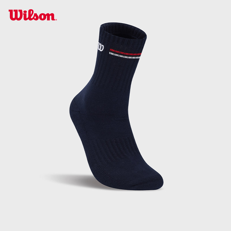 wilson威尔胜官方24年新款男女同款网球运动袜抗菌面料舒适高腰袜