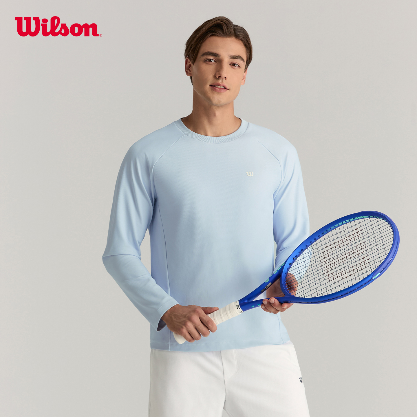 Wilson威尔胜官方25年秋季新款男士弹力宽松网球百搭针织长袖T恤