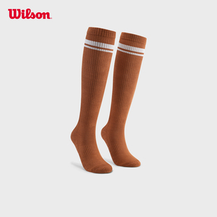 Wilson威尔胜官方男女运动袜子舒适网球高筒罗纹贴合百搭及膝袜子