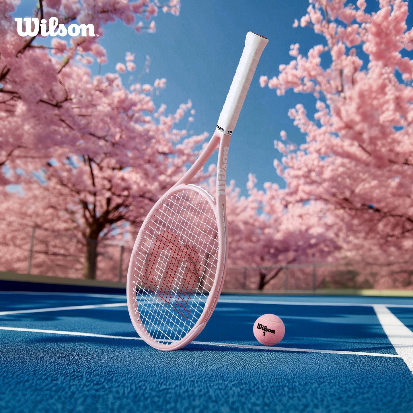 Wilson威尔胜花卉系列全碳素进阶训练成人樱花薰衣草玫瑰网球拍