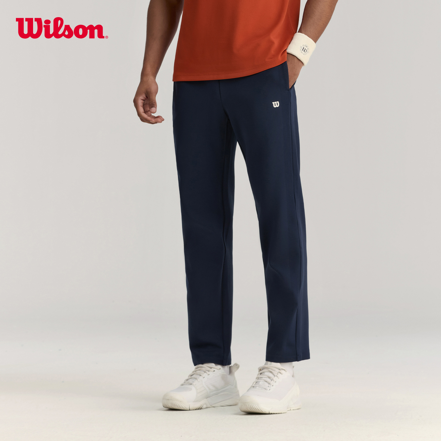 Wilson威尔胜官方25年秋季新款男士网球运动飞织工艺简约针织长裤