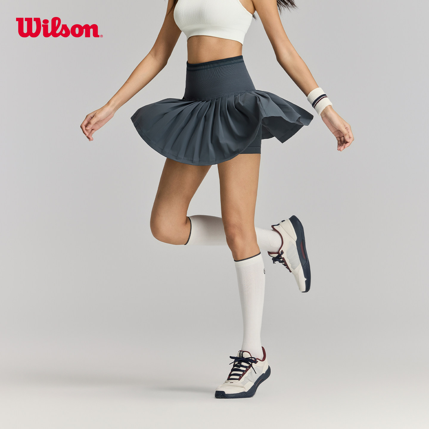 Wilson威尔胜夏季女士经典MIDTOWN百搭舒适网球运动半身蜜糖裙