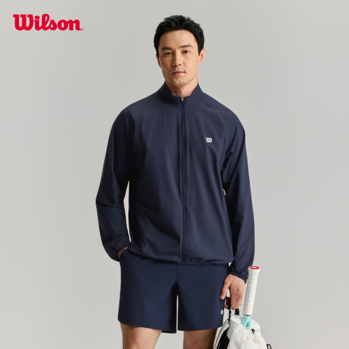 Wilson威尔胜26年春新款男士轻量可收纳拉链立领网球运动梭织外套
