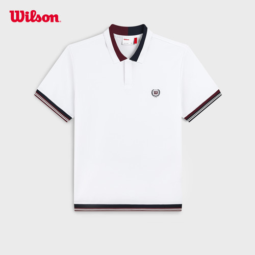 Wilson威尔胜26年秋季新款男士吸湿速干经典翻领网球运动短袖POLO