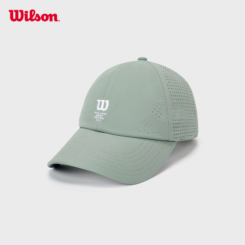 Wilson威尔胜经典LOGO运动棒球帽男女同款百搭可调节网球鸭舌帽子