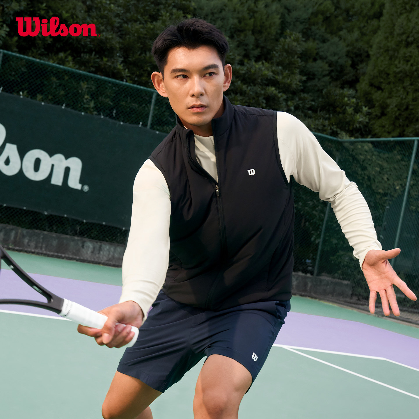 Wilson威尔胜官方冬季男士轻量化3M新雪丽填充网球运动保暖棉马甲