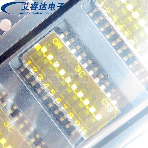 进口原装 218-10LPST SMD-20P,5.8x13.9mm 10位单刀单掷 拨码开关