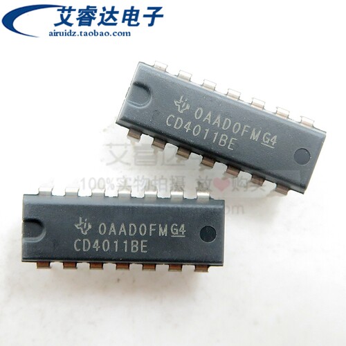 全新原装 CD4011 CD4011BE DIP14 CMOS 四路2输入与非门 逻辑芯片