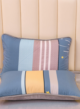 ab版纯棉加法兰绒枕套冬季保暖一面纯棉一面绒两面用保暖枕套一对